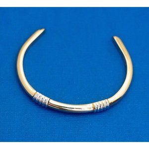 6 inch, Vintage Gold Tone Minimalist Unique  Cuff Bracelet by Avon - D11